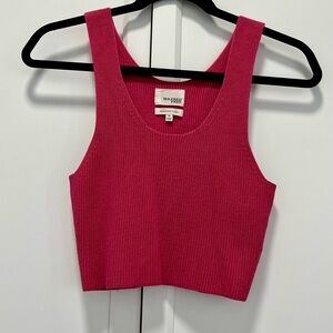 Wilfred Fuchsia Ribbed Crop Top